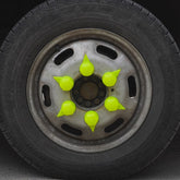 SET 10 BUCATI CAPAC PLASTIC PENTRU PREZON ROATA CU INDICATOR 33 MM NEON GALBEN 54.5 MM