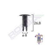 CLIPS TAPITERIE PENTRU FIAT/LANCIA/ALFA ROMEO - NEGRU SET 10 BUC