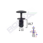 CLIPS FIXARE PENTRU FORD - 10X18.7MM - NEGRU SET 10 BUC