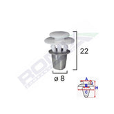 CLIPS FIXARE ELEMENTE EXTERIOARE PENTRU SEAT VW 8X22MM - ALB SET 10 BUC