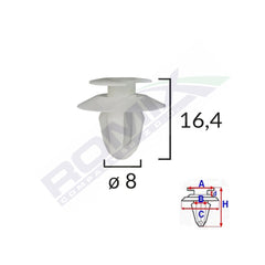 CLIPS TAPITERIE PENTRU MERCEDES 8X16.4MM - ALB SET 10 BUC