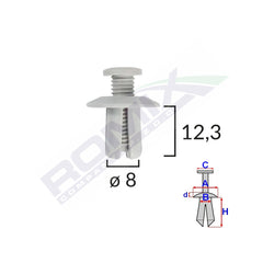 CLIPS FIXARE UNIVERSAL - ALB SET 10 BUC