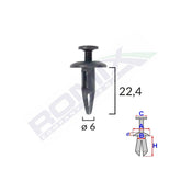 CLIPS FIXARE PENTRU BMW/GM 6X22.4MM - NEGRU SET 10 BUC