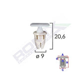 CLIPS FIXARE PRAG PENTRU MERCEDES 9X20.6MM - ALB SET 10 BUC