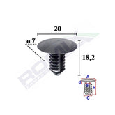 CLIPS TAPITERIE PENTRU GRUP VAG 7X18.2MM NEGRU - SET 10 BUC