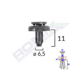 CLIPS FIXARE PENTRU TOYOTA6.5X11MM NEGRU SET 10 BUC