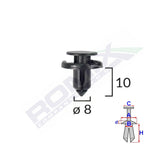 CLIPS FIXARE PENTRU NISSAN/TOYOTA/LEXUS/SUZUKI 8X10MM - NEGRU SET 10 BUC