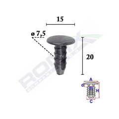 CLIPS TAPITERIE PENTRU PENTRU FIAT/LANCIA/ALFA ROMEO SET 25 BUC