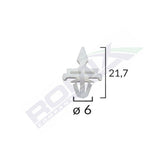 CLIPS FIXARE ELEMENTE EXTERIOARE PENTRU MERCEDES 6X21.7MM- ALB SET 10 BUC