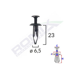 CLIPS FIXARE UNIVERSAL 6.5X23MM - NEGRU SET 10 BUC