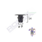 CLIPS FIXARE ELEMENTE ROATA PENTRU HONDA 9X14MM NEGRU SET 10 BUC
