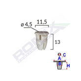 CLIPS FIXARE PRAG PENTRU MERCEDES 11.5X13MM - ALB SET 25 BUC