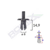 CLIPS FIXARE PENTRU AUDI, MERCEDES, OPEL 8X14.9MM NEGRU - SET 10 BUC
