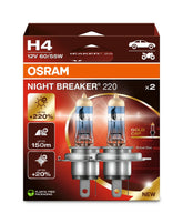 SET 2 BECURI 12V H4 60/55 W NIGHT BREAKER +200% OSRAM