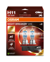 SET 2 BECURI 12V H11 55 W NIGHT BREAKER +200% OSRAM