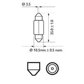 SET 2 BECURI 12V C5W FESTOON VISION BLISTER PHILIPS