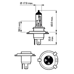 SET 2 BECURI FAR H4 60/55W 12V VISION PLUS (cutie) PHILIPS