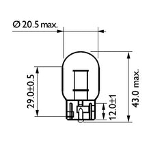 SET 2 BECURI FARA SOCLU 12 V WY21W WX3X16d PHILIPS