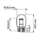 SET 2 BECURI FARA SOCLU 12 V W21/5W W3X16q PHILIPS