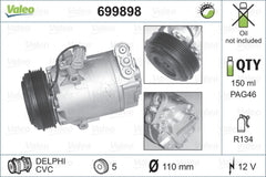 Compresor clima OPEL ASTRA G hatchback F48 F08 VALEO 699898