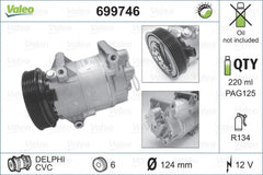Compresor clima RENAULT MEGANE II Coup-Cabriolet EM0 1 VALEO 699746
