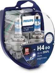 SET 2 BECURI FAR H4 60/55W 12V RACING VISION GT200 PHILIPS