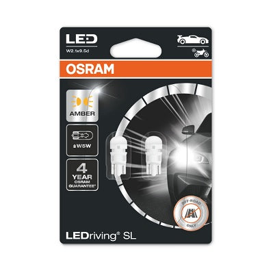 SET 2 BECURI AUXILIARE CU LED 12V (W5W) AMBER BLI OSRAM