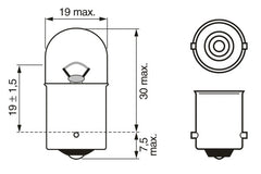 SET 2 BECURI 12V R10W 10W PURE LIGHT (blister) BOSCH