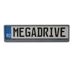 SUPORT NUMAR INMATRICULARE MEGA DRIVE CARBON SET 2 BUC