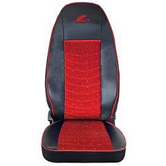 SET HUSE SCAUN TRUCK UMBRELLA PENTRU SCANIA SERIA R 2006-2020 PIELE ECOLOGICA NEAGRA + VELVET ROSU