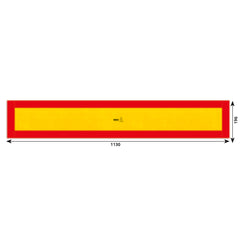 PLACA REFLECTORIZANTA GALBEN/ ROSU 1130X196 MM SUPORT ALUMINIU HICO