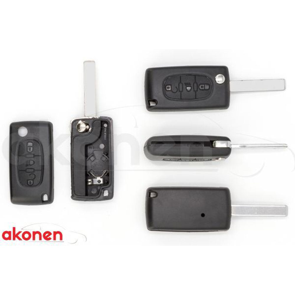 CARCASA CHEIE CONTACT PENTRU CITROEN BERLINGO / C2 / C3. 3 BUTOANE. CU CHEIE