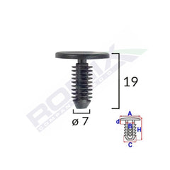 CLIPS TAPITERIE PENTRU CITROEN/PEUGEOT - NEGRU SET 10 BUC