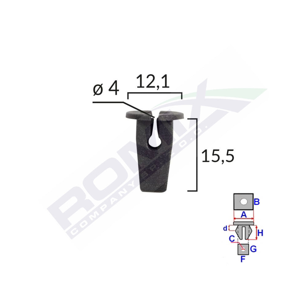 CLIPS FIXARE PENTRU VW SKODA - NEGRU SET 10 BUC