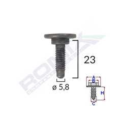 SURUB FIXARE ALFA ROMEO/FIAT/CITROEN 5.8X23MM - NEGRU SET 5 BUC