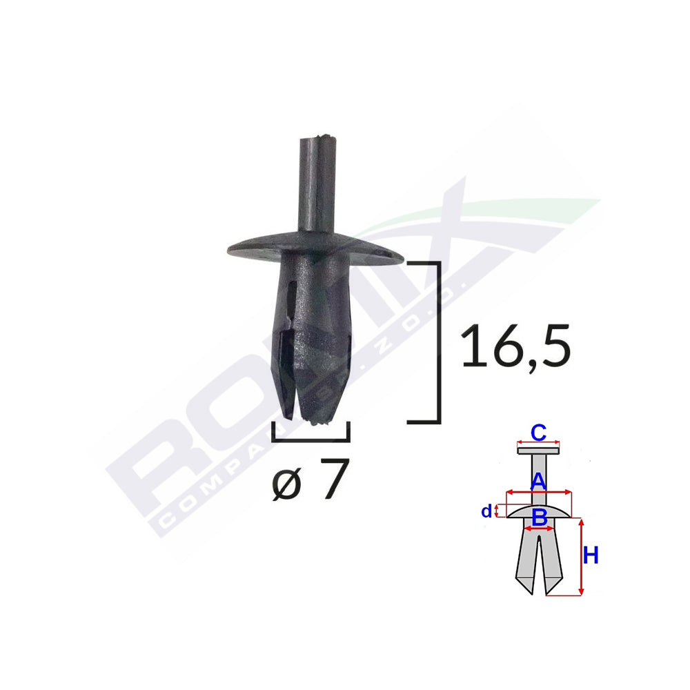 CLIPS FIXARE PENTRU VW MERCEDES - NEGRU SET 10 BUC
