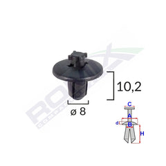 CLIPS FIXARE ELEMENTE ROATA PENTRU CITROEN/PEUGEOT 8X10.2 - NEGRU SET 10 BUC