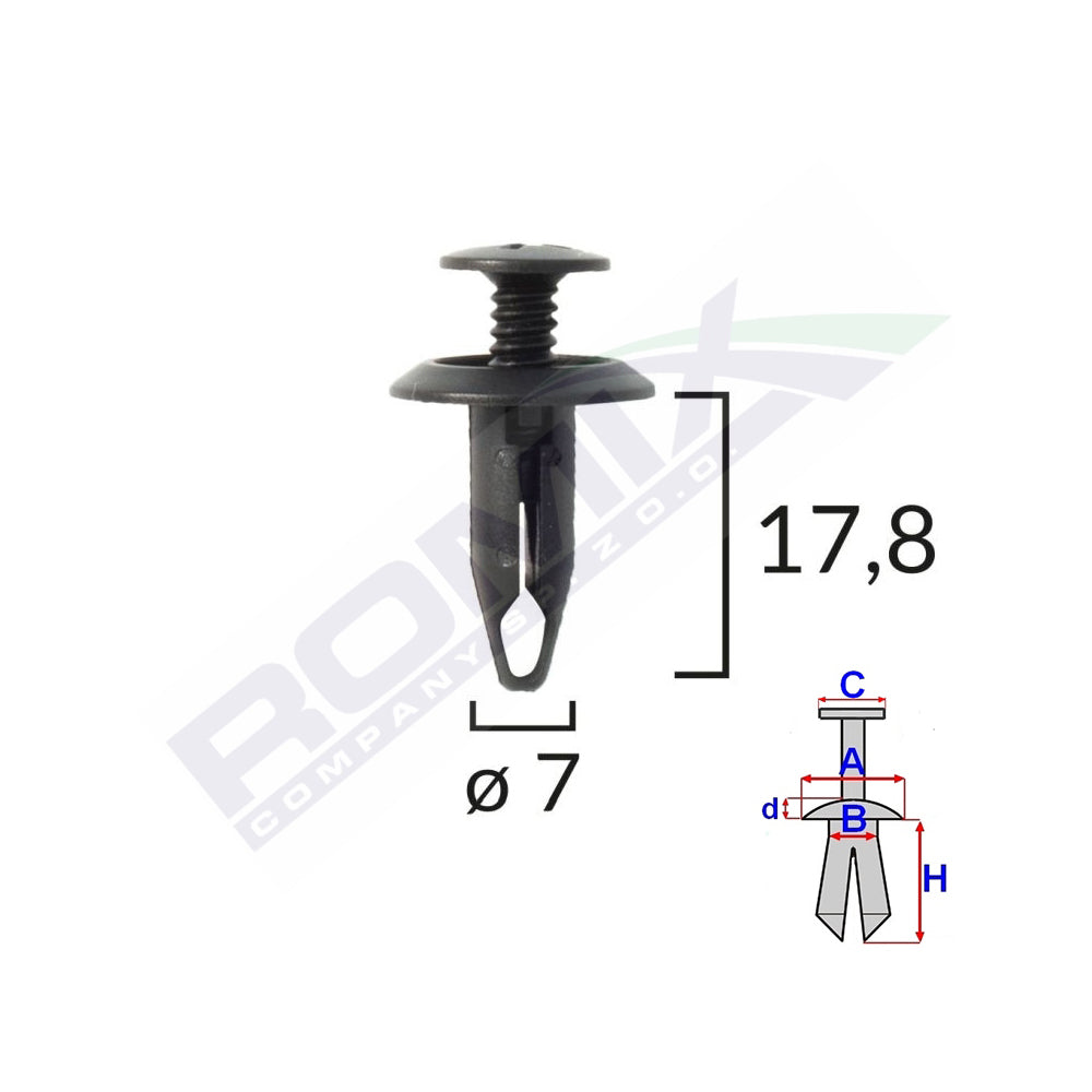 CLIPS FIXARE FORD - NEGRU SET 10 BUC