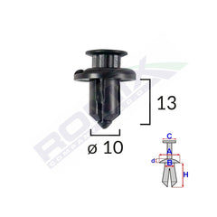 CLIPS FIXARE BARA FATA PENTRU HONDA/MITSUBISHI 10X13MM - NEGRU SET 5 BUC