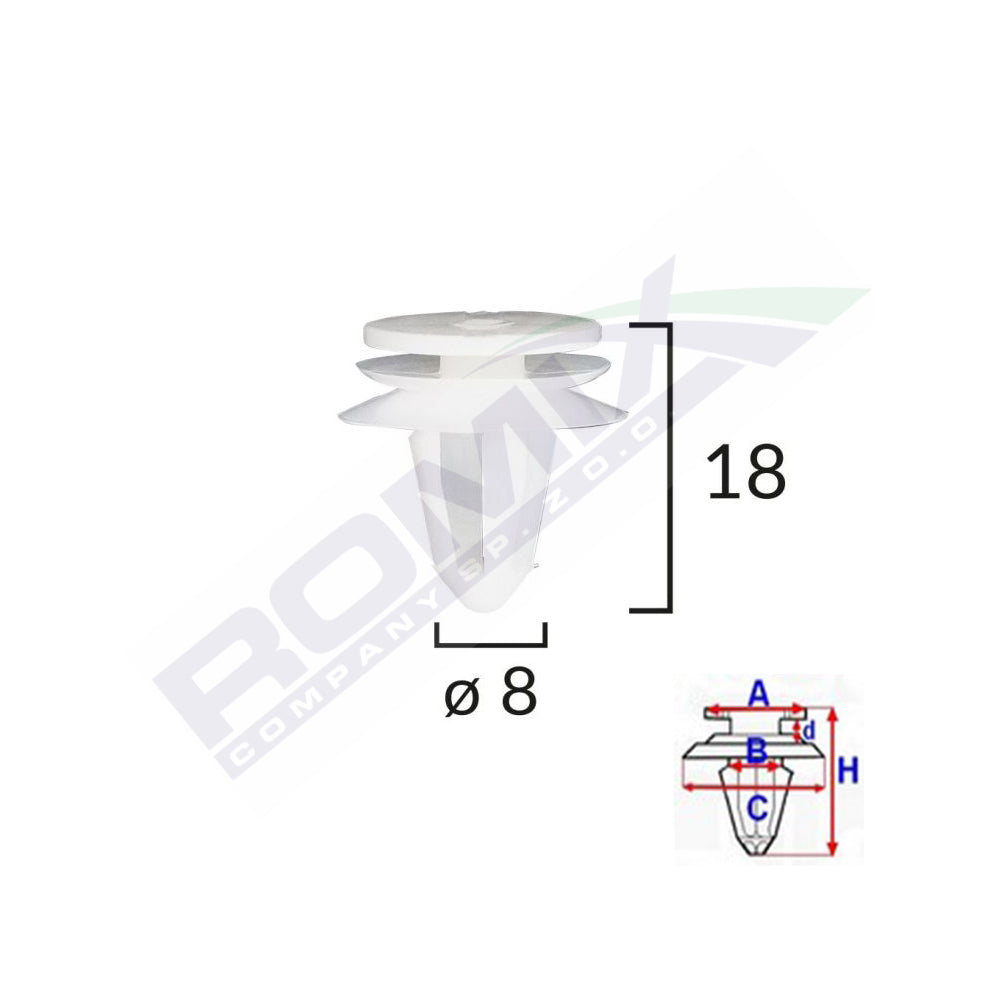 CLIPS TAPITERIE PENTRU SEAT VW 8X18MM - GRI SET 10 BUC
