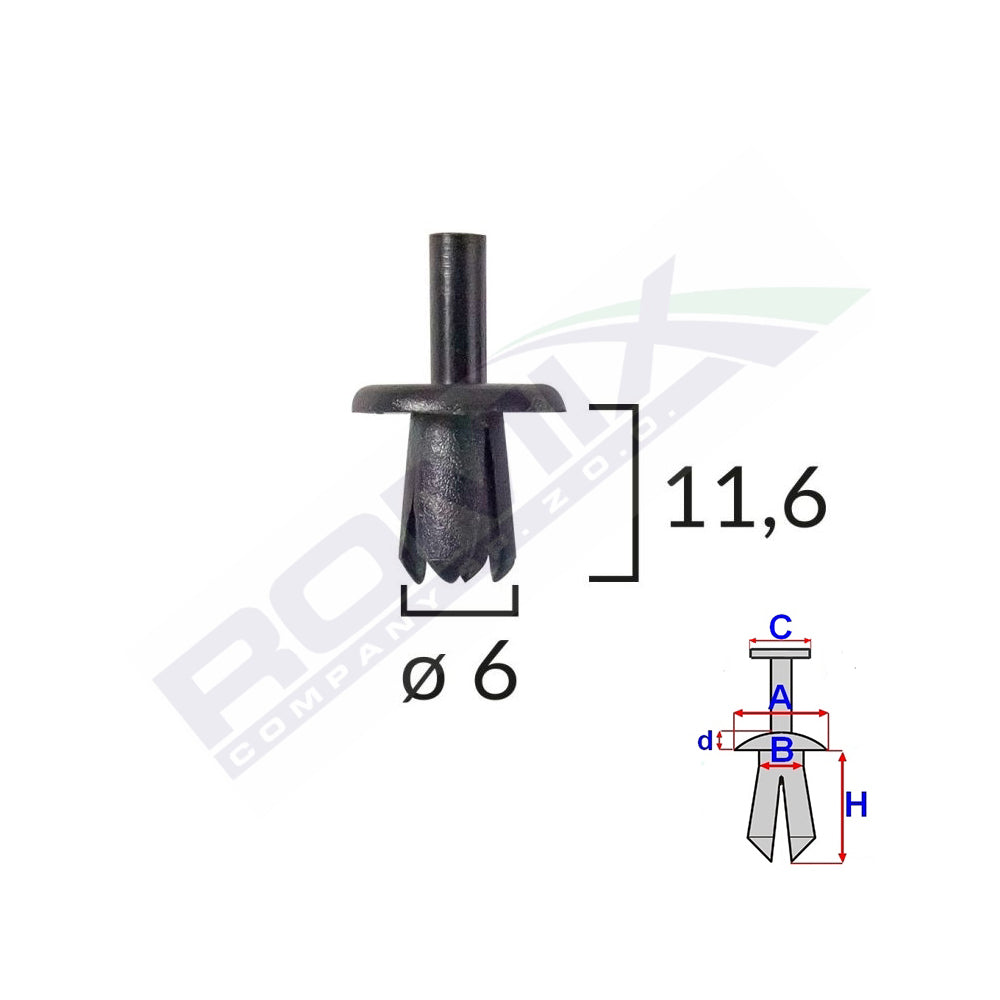 CLIPS FIXARE PENTRU ALFA ROMEO/FIAT MERCEDES OPEL - NEGRU SET 25 BUC