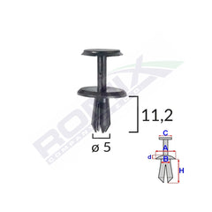 CLIPS FIXARE PENTRU MERCEDES 5X11.2MM - NEGRU SET 10 BUC