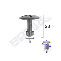 SURUB FIXARE ELEMENTE ROATA PENTRU AUDI/SEAT 8X28MM - NEGRU SET 5 BUC