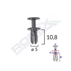 CLIPS FIXARE PENTRU GRUP VAG 5X10.8MM NEGRU - SET 10 BUC