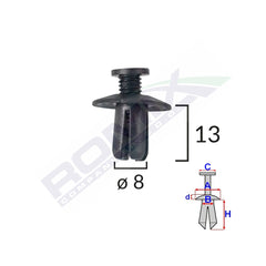 CLIPS FIXARE PENTRU HYUNDAI/KIA/MAZDA - NEGRU SET 10 BUC