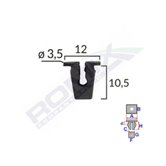CLIPS FIXARE PENTRU AUDI - NEGRU SET 25 BUC