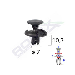 CLIPS FIXARE PENTRU TOYOTA/SUZUKI 7X10.3MM - NEGRU SET 10 BUC