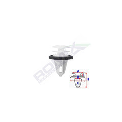 CLIPS TAPITERIE PENTRU FORD 9.6X21.9MM ALB - SET 10 BUC