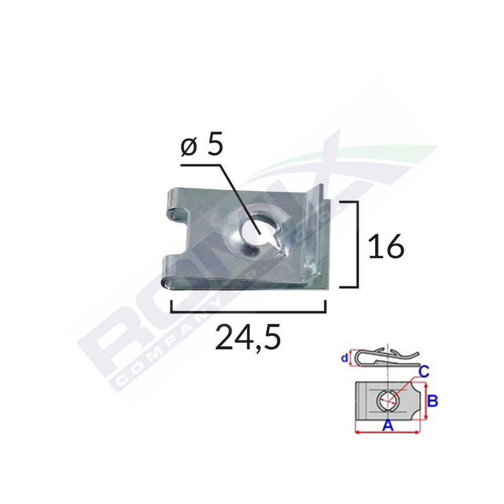 CLIPS METALIC FIXARE PENTRU AUDI/BMW SI UNIVERSAL SET 10 BUC
