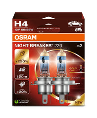 SET 2 BECURI 12V H4 60/55 W NIGHT BREAKER +200% OSRAM